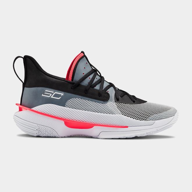 Under Armour Curry 7 - Panske Basketbalove Topanky - Biele/Čierne